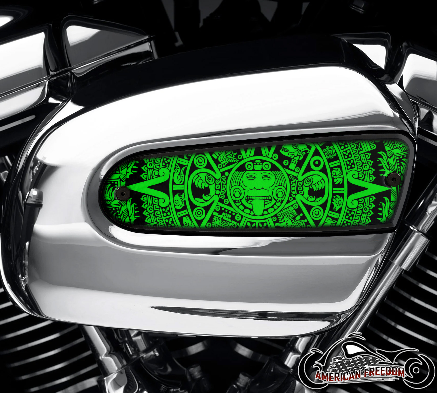 Harley Davidson Wedge Air Cleaner Insert - Aztec Calendar Green